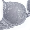 thumbnail image 5 of Wingslove Women's Push Up Sexy Lace Padded Plunge Underwire Lift Up Bras Add 1 Cup Boost Brassiere,Gray 32DDD, 5 of 7