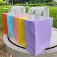thumbnail image 5 of Colorful Paper Gift Bags with Handles, Medium Size, 8.3x10.6x4.3 Inches, 50 Pack, 5 Colors, Recyclable Kraft Paper for Gift Wrapping and Carrying, 5 of 9