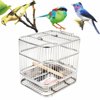 Miumaeov Stainless Steel Square Bird Cage Parrot Myna Carrier 3.3 LB