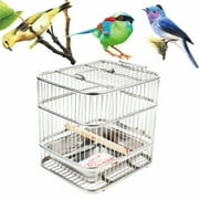 Miumaeov Stainless Steel Square Bird Cage Parrot Myna Carrier 3.3 LB