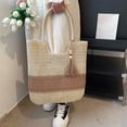 thumbnail image 4 of Jiibva Straw Beach Bag Woven Tote Bag with Tassels Large Shoulder Bag for Women Straw Handbags Rattan Boho Bag, 4 of 7