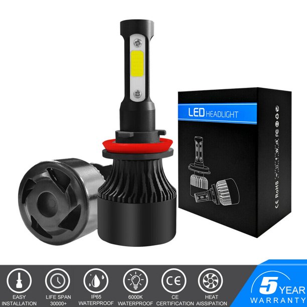 2X 400W H11 LED Headlight Bulb Conversion Kit High Low Beam For Car ...