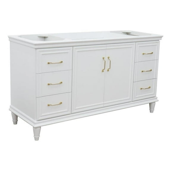 60 in. Single Wooden Vanity  White Finish Cabinet Only