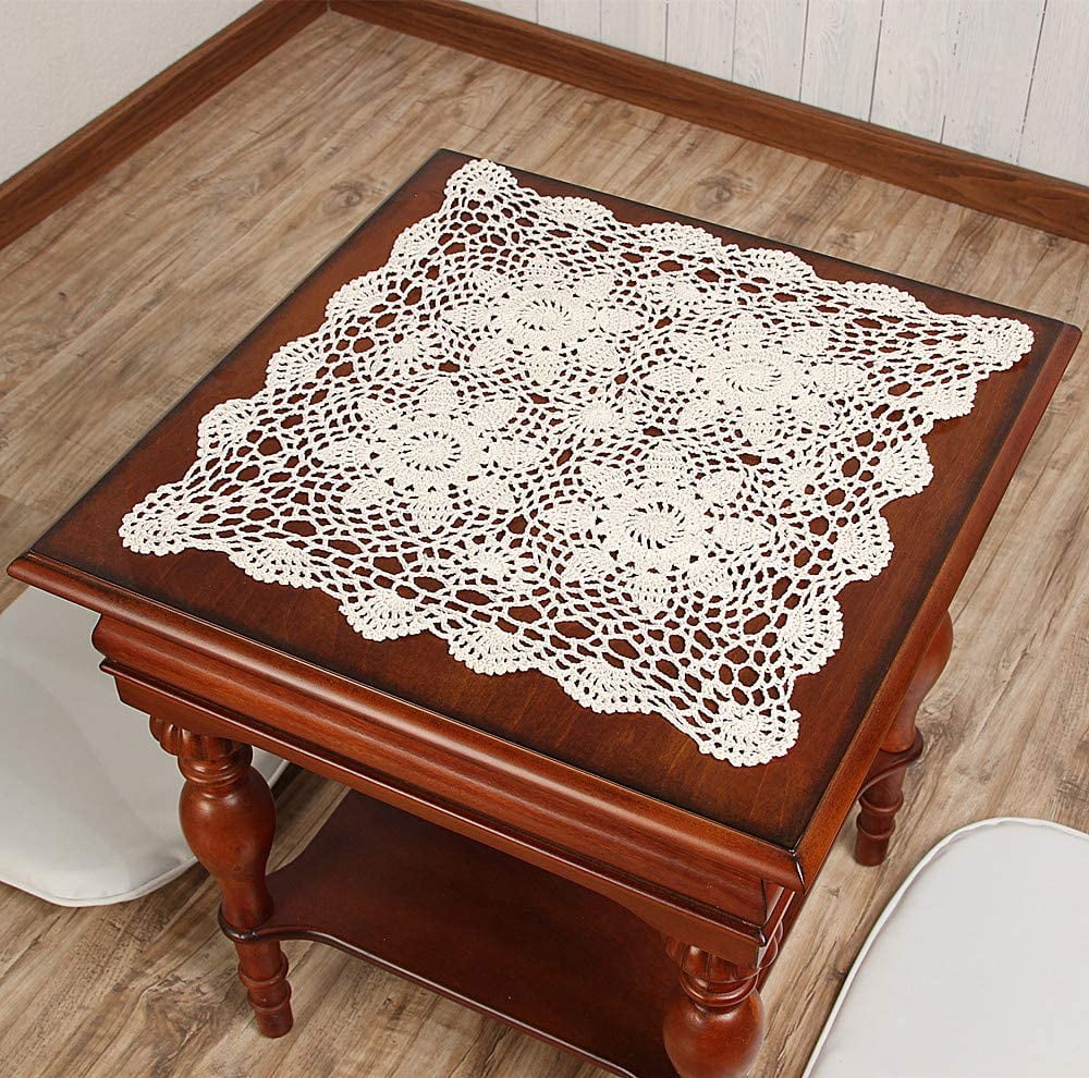 Nvzi Handmade Crochet Lace Tablecloth Doilies Placemat Dining Room Mats