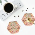 thumbnail image 5 of Fuzoiu Indian Paisley 1 Print Leather Coasters Set,Drink Coasters Set of 6,for Tabletop Protection, Durable PVC Coasters,Home Décor and Housewarming Gift,Hexagon, 5 of 7