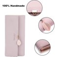 thumbnail image 3 of Sac Outils 0lightpurple Cartera para mujer Pu Cuero Hoja Colgante Señoras Chica Linda Cartera Larga, 3 of 5