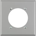 thumbnail image 1 of Placa de pared Leviton, acero inoxidable plateado, 2 canales, salida única, 1 of 1