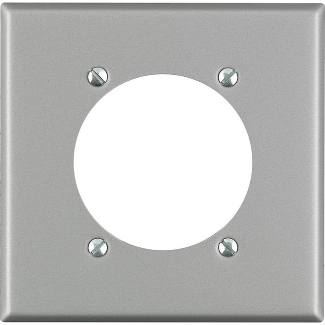 Placa de pared Leviton, acero inoxidable plateado, 2 canales, salida única