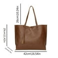 thumbnail image 3 of NOKIO Stylish Leather Tote Bags For Women, Female One Strap Handbag Ladies Fashion Shoulder Bag Solid Color Fringed Leather Large Capacity Shoulder Handbag, 3 of 5