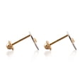thumbnail image 4 of Aretes de oro 14k GIALLO Broquel Rueda de oro amarillo brillante y oro blanco brillante con circonia, 4 of 4