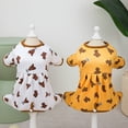 thumbnail image 5 of 2022 Cute Bear Warm Full Belly Four Legs Cotton-padded Cloth Printed Dog Autumn And Winter New Clothes yellow S, 5 of 6