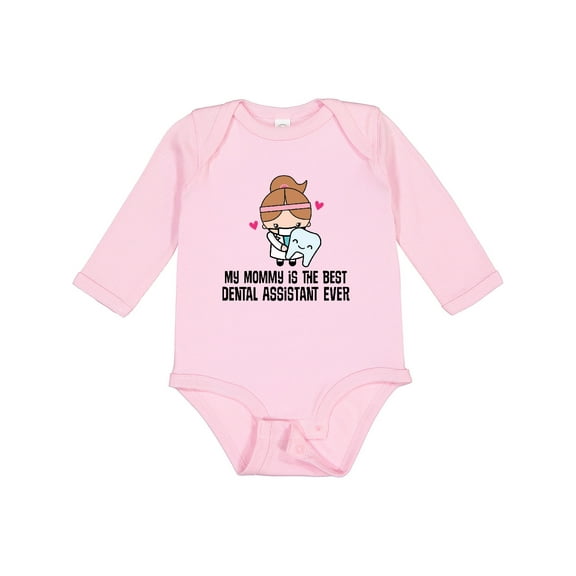 Inktastic Dental Assistant Mommy Girls Long Sleeve Baby Bodysuit