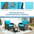 thumbnail image 5 of AVAWING 5 Pieces Patio Furniture Set, Outdoor Wicker Rattan Conversation Set with Ottoman & Table for Garden, Blue, 5 of 7