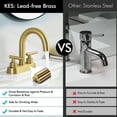thumbnail image 4 of KES Gold Bathroom Faucet Modern 4 inch Centerset Vanity Faucet Brass Construction Brushed Gold Finish (Sink Drain Not Included), 4 of 11