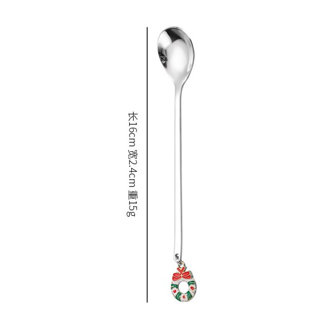 Cucharas navideñas 6 uds acero inoxidable con caja