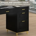 thumbnail image 4 of DreamCurship 57" Computer Desk with Storage, Black and Gold with 7 Drawers, Executive Desk with File Drawers, Home Office Desk for Home Office, White and Gold, 4 of 6