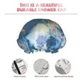 thumbnail image 5 of YFYANG Women's Double Waterproof Shower Cap, Blue Abstract Watercolor Reusable Hair Cap for All Hair Styles and Head Sizes, 5 of 9