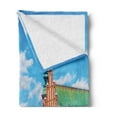 thumbnail image 2 of Travel Soft Flannel Fleece Throw Blanket, Scenic Summer Castle Square Sigismund Column Old Town in the Warsaw Poland, Cozy Plush for Indoor and Outdoor Use, 50" x 70", Multicolor, by Ambesonne, 2 of 5