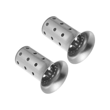 Unique Bargains 2pcs 60mm Universal Motorbike Exhaust Pipe Baffle Muffler Baffle Silver Tone