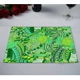 thumbnail image 2 of PKQWTM Tracery Mehendi Green Doodle Texture Algae Sea Motif Kitchen Dining Table Mats Placemats Size 12x18 Inches, Set of 2 Pieces, 2 of 2
