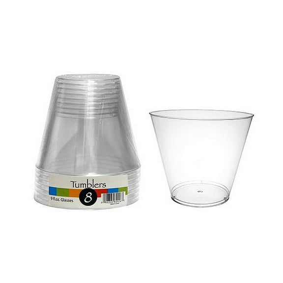 1 - Party Essentials 9 Oz. Tumblers - Clear 8 Ct.