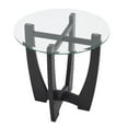 thumbnail image 7 of Hassch 23.5" Round Tempered Glass Side Table with Solid Wood Cross Base, Modern Accent End Table for Living Room, Black, 7 of 7