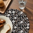 thumbnail image 3 of Black White Floral Round 13 Inch Placemats Set of 4, Farmhouse Vintage Botanical Leaves HeatResistant Non Slip Place Mats for Dining Table, Wipeable Braided Kitchen Table Mats for Housewarming, 3 of 9