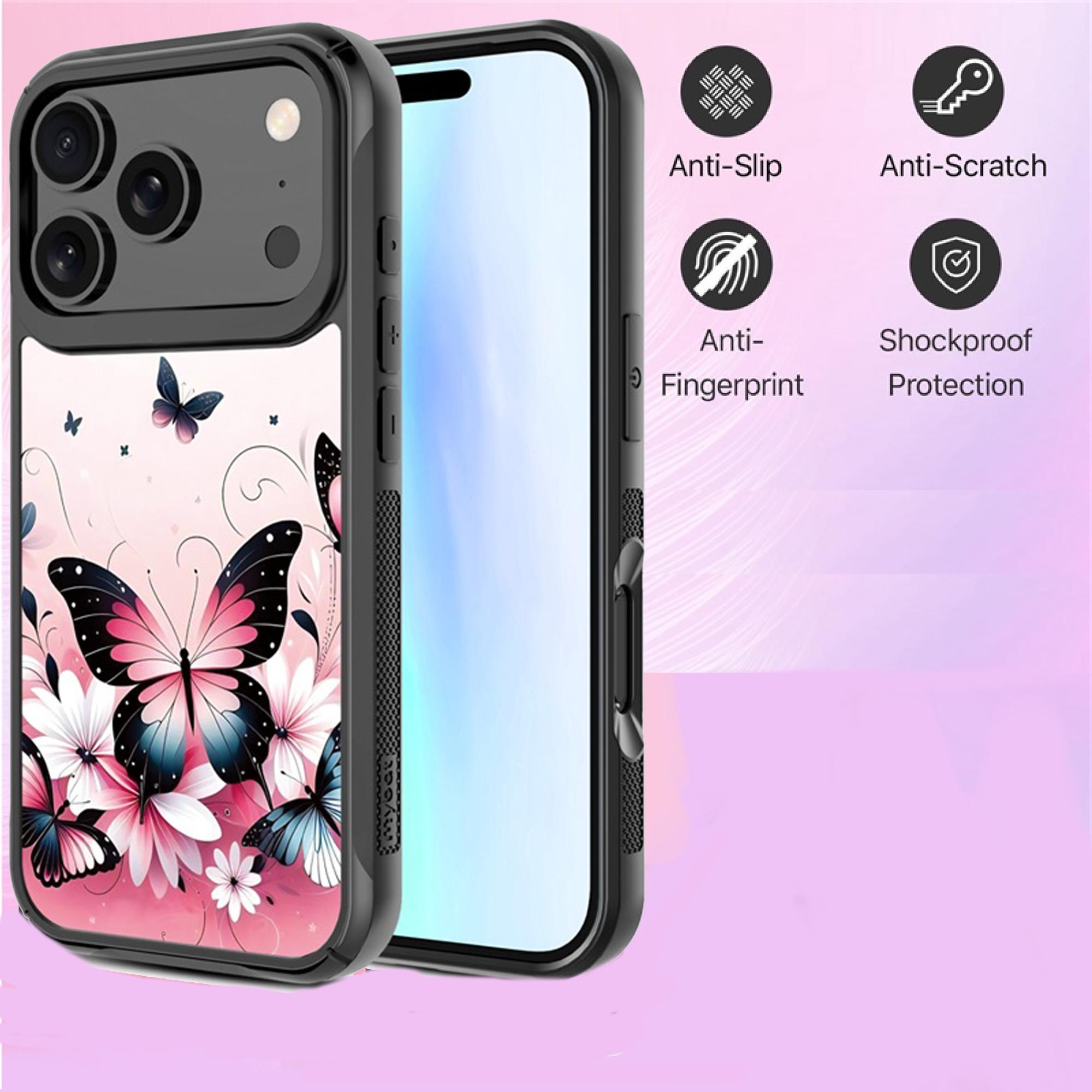 Magnetic-Charging Compatible Case for iPhone 17 Pro Max — Butterfly Bouquet