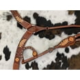 thumbnail image 2 of Showman Painted Floral & Feather Design Leather Headstall & Breast Collar Set, 2 of 3