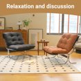 thumbnail image 5 of CQSXDA Leather Armchair In  With Metal Legs, Soft Padded Accent Chair For Living Room And Office Use, 5 of 14