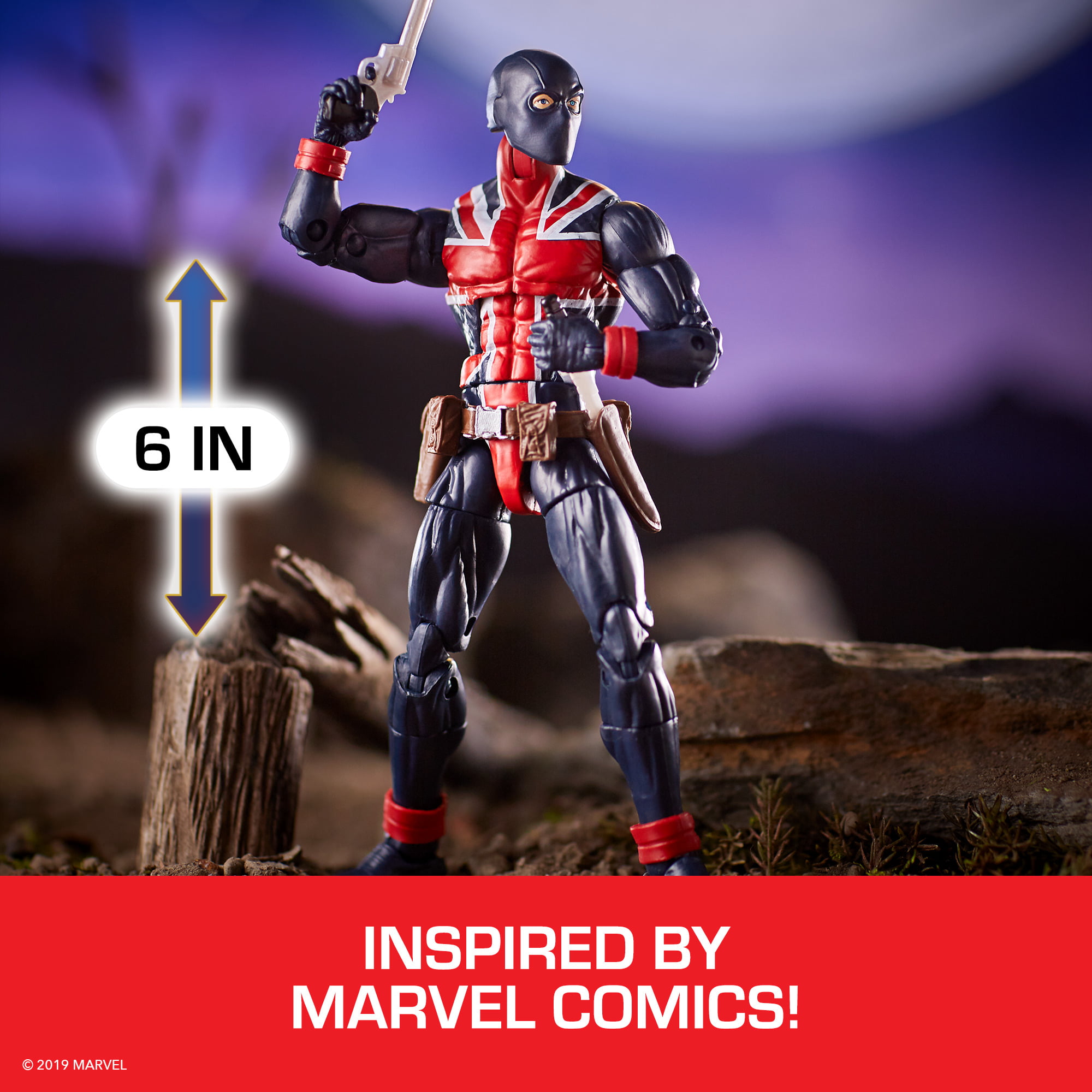 Marvel Legends Series Union Jack 6-Inch Collectible Action Figure Toy for Ages 6 and Up with Accessories and Build-A-Figure Piece 