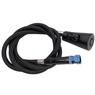 Kingston Brass 60-Inch Nyloom Kitchen Faucet Spray Hose – Silver Gray/Matte Black, Flexible Nylon Braided Side Sprayer Replacement Hose
