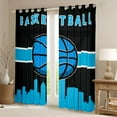 thumbnail image 2 of Erosebridal Sport Curtains & Drapes Basketball Curtains, Game Gaming Blackout Curtains Black Blue Living Room Curtains, 2 of 6