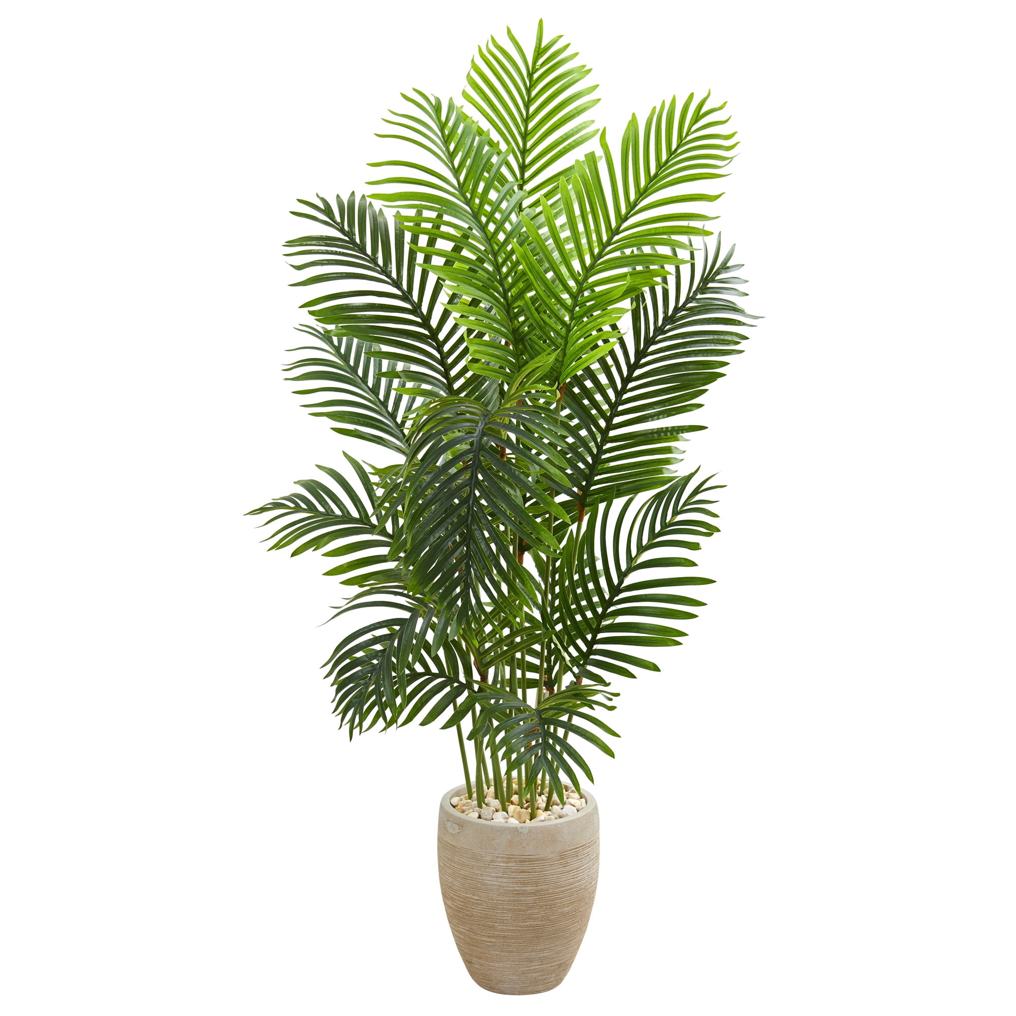 Nearly Natural 5' Paradise Palm Artificial Tree in Sand Colored Planter