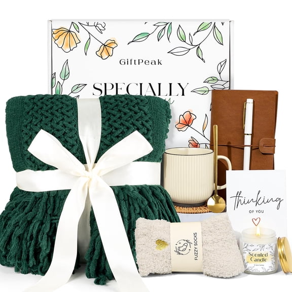 Gifts for Women, Get Well Soon Gifts for Women, Sympathy Care Baskets, Thinking of You Care Package, Self Care Gifts, After Surgery Feel Better Gifts Blanket (Khaki)