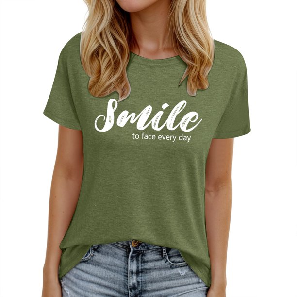 Camiseta informal de manga corta con cuello en V y estampado para mujer - Poliéster y spandex, transpirable, diseño floral - Top de moda para verano/otoño