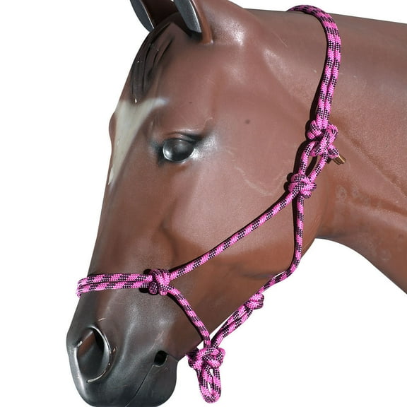 Pink Black Horse Halter Braided Poly Rope Western Tack By Hilason