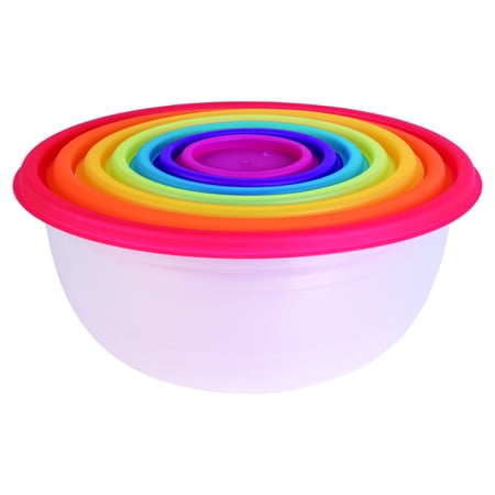Mainstays 14-Piece Round Rainbow Food Storage & Mixing Bowl Set