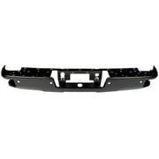 REAR STEP BUMPER FACE BAR; BLACK/PAINT TO MATCH; FOR USE WITH CORNER STEP; WITH PARK ASSIST SENSOR HOLES; MADE OF STEEL; [GM]