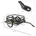 thumbnail image 6 of Bike Cargo Trailer Foldable Storage Bicycle Wagon Trailer with Universal Hitch Bike Attachment with 16" Wheels, Heavy-Duty, Black, 6 of 8
