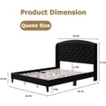 thumbnail image 2 of Queen Size Bed Frame, Modern Platform Bed with Upholstered Wingback Button Tufted Headboard, Black, 2 of 6