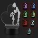 thumbnail image 4 of Lámparas de ilusión LED de escritorio de mesa con luces nocturnas 3D remotas (base negra con control remoto), 4 of 8