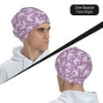 thumbnail image 6 of Gaeub Purple Butterflies Floral Knit Cuffed Beanie Top Level Beanie Men Women Winter Knit Caps Soft Ski Hat, 6 of 7