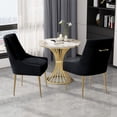 thumbnail image 3 of Home Beyond Velvet Upholstered Wing Back Parsons Chair with Golden Plated Legs, Accent Chairs with Contemporary Design for Living Room, Comfortable Armless Padded Chairs, Set of 2, VC-21BLK, Black, 3 of 7