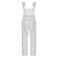 thumbnail image 4 of iEFiEL Kids Girls Sequins Sleeveless Jumpsuit Romper Outfit Casual Glittery Metallic Overalls Silver 14, 4 of 7
