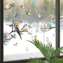 Safeglitz Peel-And-Stick Birds & Butterfly Vinyl Wall Decals–Colorful Garden-Themed Stickers, Decorates Living Rooms, Bedrooms, And Walls,Tree Branch Bird Butterfly Wall Sticker