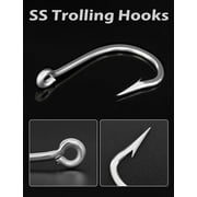 BLUEWING Tuna Feather Daisy Chain Squid Chain Fishing Teaser Lure with 4in Feathered Trolling Squids and Stainless Steel Trolling Hook Big Game Trolling Lure for Tuna Mahi Wahoo Marlin, Blue