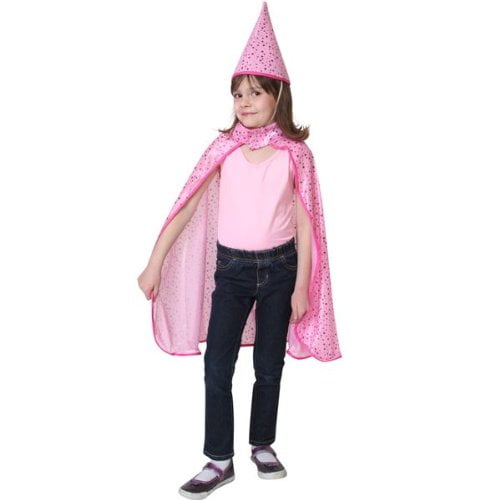 Magician Cape and Hat with Pink Stars