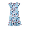 thumbnail image 5 of Mitankcoo 4th of July Dresses for Girls Fashion Print Crew Neck Flutter Sleeve A-Line Dress Daily Casual 6-15Y, 5 of 6