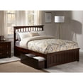 thumbnail image 2 of AFI Mission Platform Bed with Matching Footboard and Turbo Charger with Urban Bed Drawers in Grey-Color:Walnut,Size:Full, 2 of 10